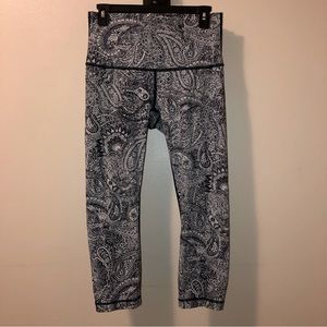 Lululemon High Times Argyle Black & White Pant/Cropped Legging,Size-8